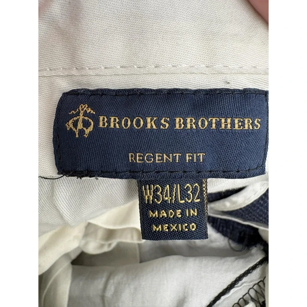 Brooks Brothers Regent Fit Dress Pants Mens 34x32 Blue Wool Stretch Check Tweed